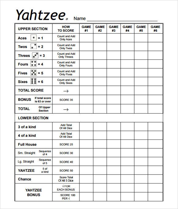 instructions how to play yahtzee game