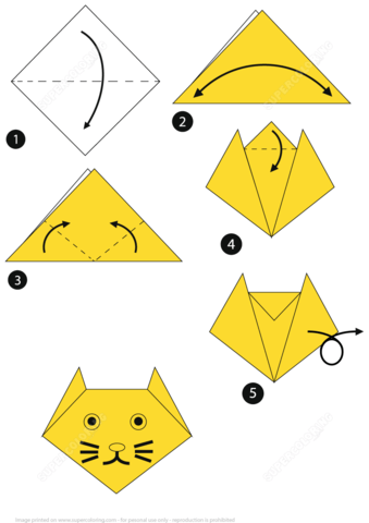 origami cat instructions step by step